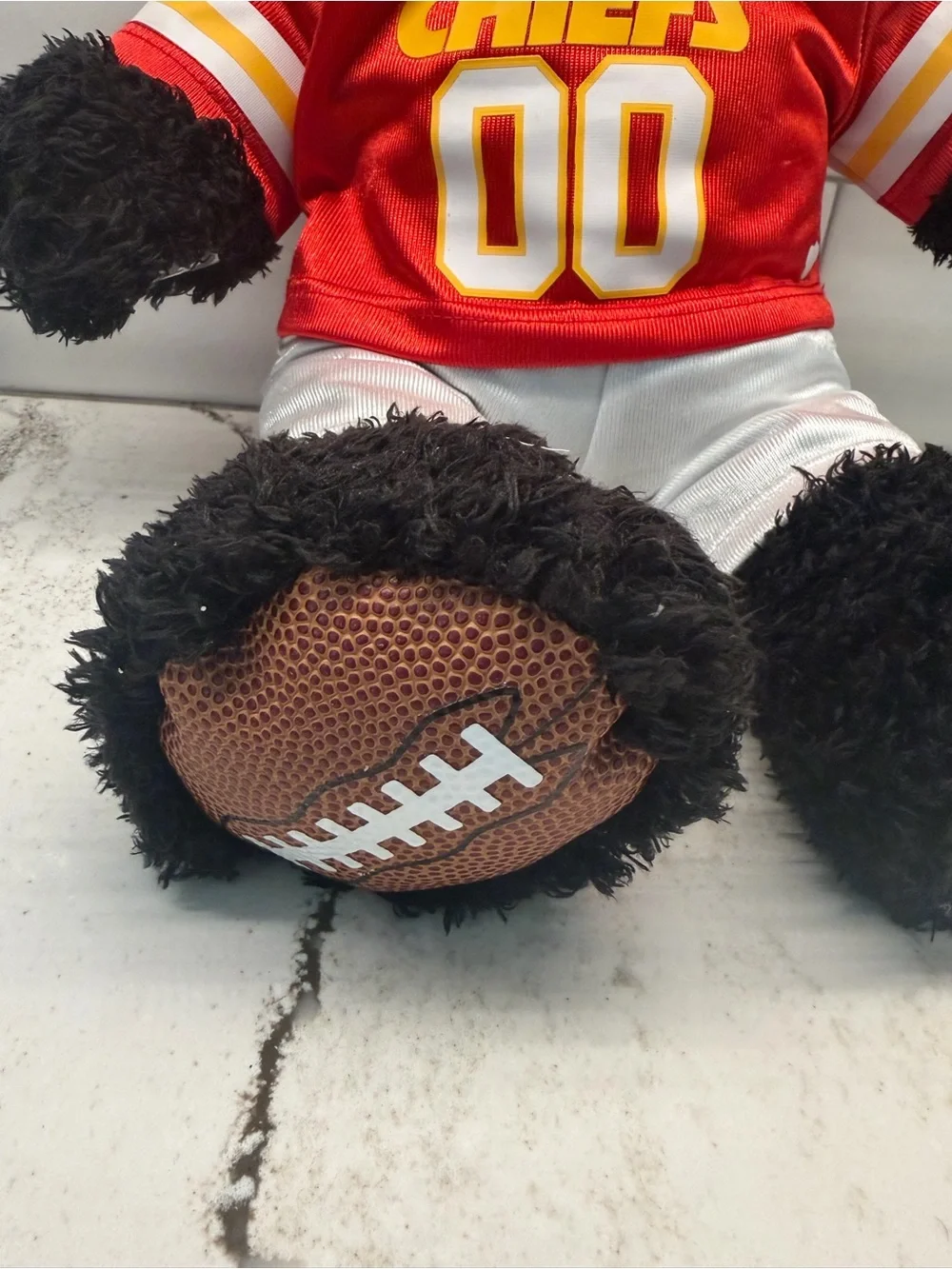Build-A-Bear Black Bear in Red Kansas City Chiefs Jersey